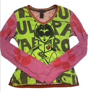 vintage alien girl custo barcelona top